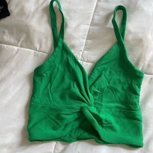 Aritzia tie front green tank top.